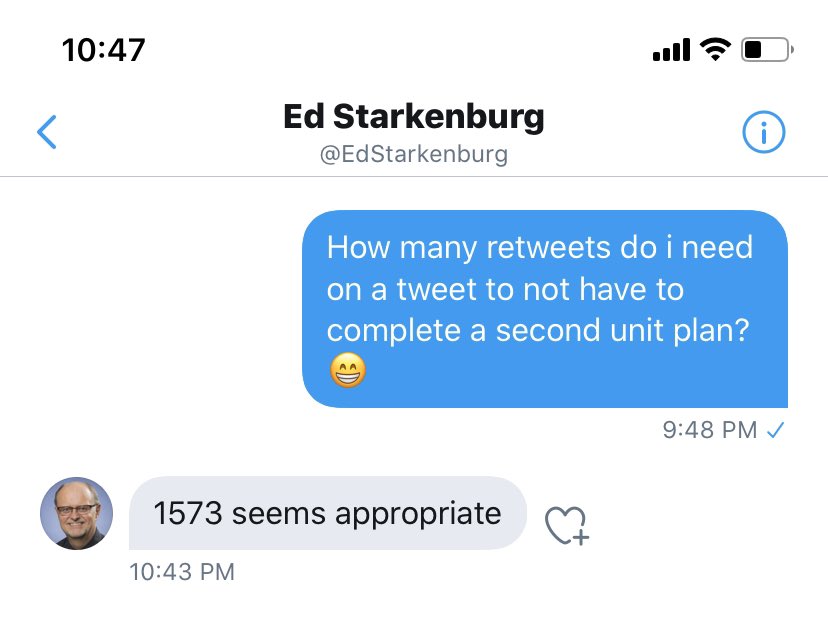 RT!! You heard the man! 1573 retweets, let’s go Twitter!! RT!! <a href="/EdStarkenburg/">Ed Starkenburg</a>