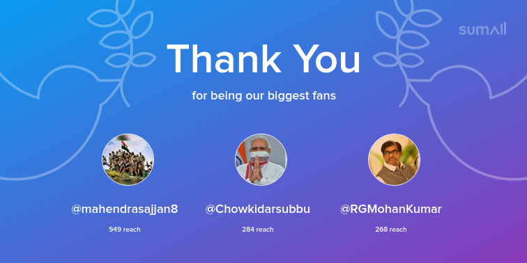 akki_rotti1's tweet photo. Our biggest fans this week: mahendrasajjan8, Chowkidarsubbu, RGMohanKumar. Thank you! via https://t.co/8nGNDZFDKQ https://t.co/Sr6UKlImff