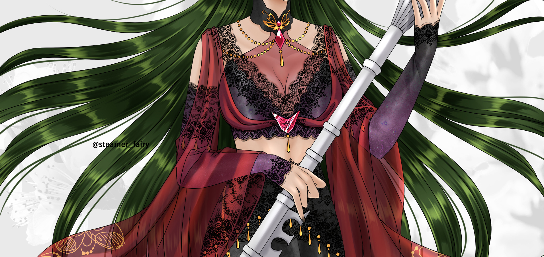 Streamer Fairy Art New Sailormooncosplay Sailormoonchineseanticoseries Chineseantico 古風 古裝 同人 Sailormoonfanart Fanart Antico Pluto Sailorpluto Setsunameiou 海王星 冥王せつな Clothesdesign 水手冥王星 Streamerfairy