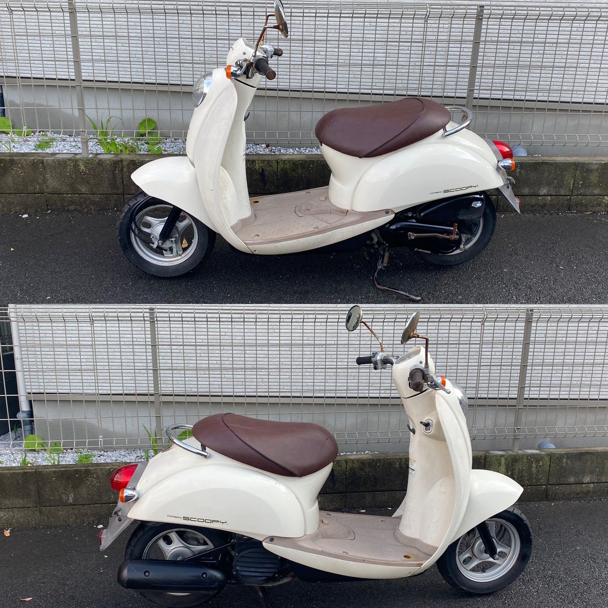 Lower 50 250スク タ 専門 ホンダクレアスクーピー メーター表示走行距離 約9673km タイヤ残量 F6割り タイヤ残量 R6割り ナンバー返納済みになります セルにてエンジン始動 エンジン好調 バッテリー新品 シート張り替え