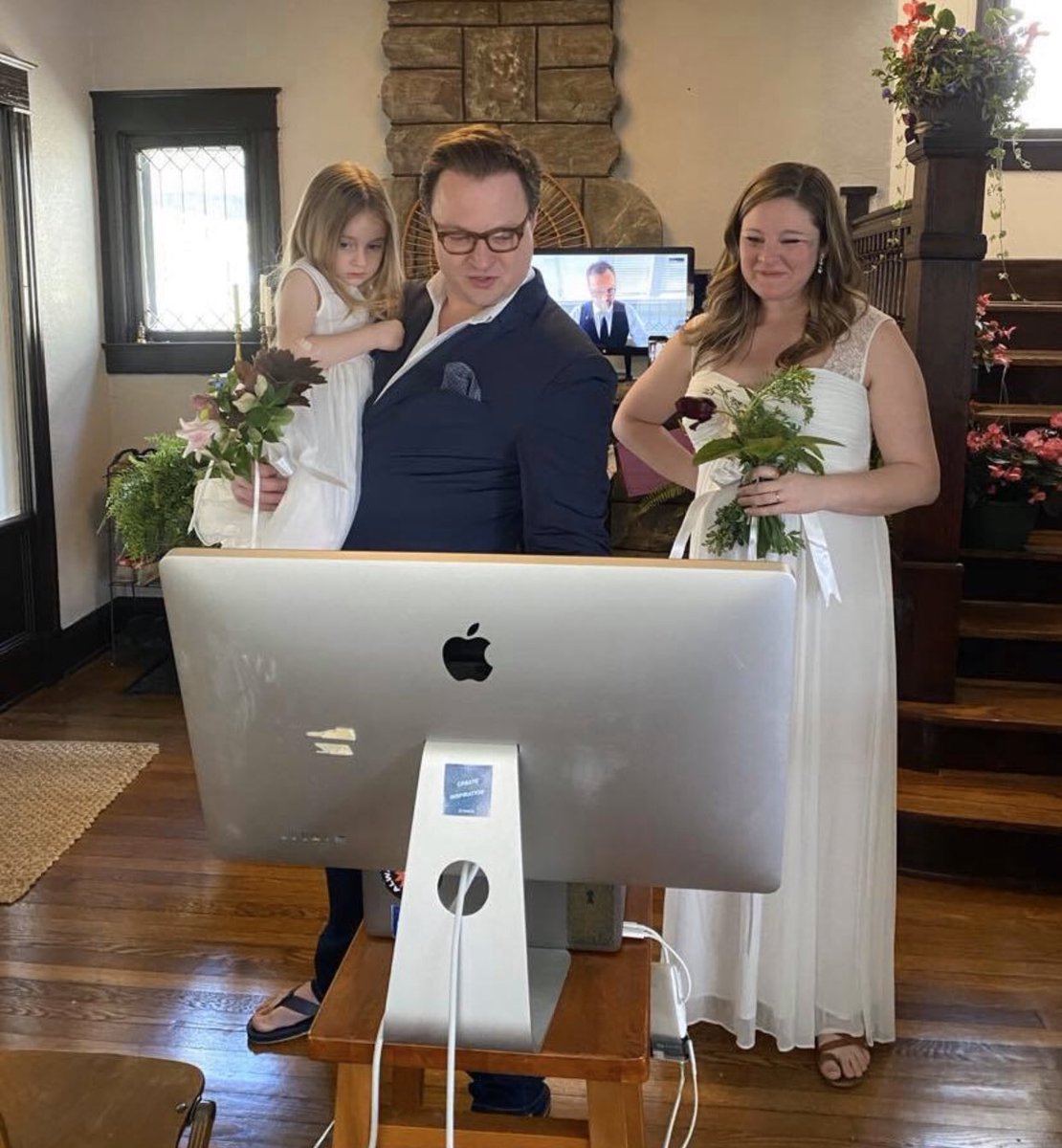 davenelson's tweet photo. Three phones, two Zooms and one wedding regardless quarantining today, and @BuschBeer one year of beer, please? #BuschWeddingGift #Sweepstakes https://t.co/gWdce9k0iH