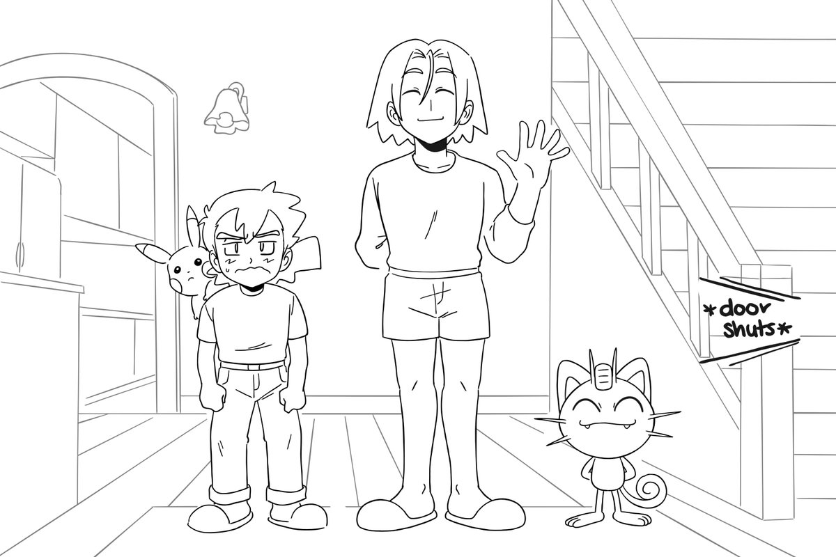 watching the house with uncle james and meowth! (1/2) 