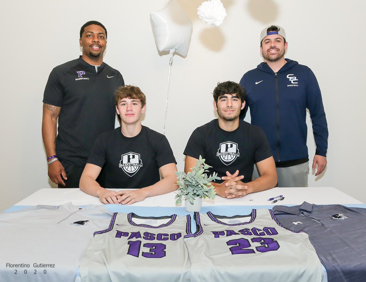 JuneauDynasty's tweet photo. Congrats to my guys @EthanLegard13 @NicholasGutie8 on signing to play college basketball at @CBCAthletics. Very proud to have coached you guys! Best of luck at the next level. #LaFamilia #NotDoneYet https://t.co/i3VjBl2ETv