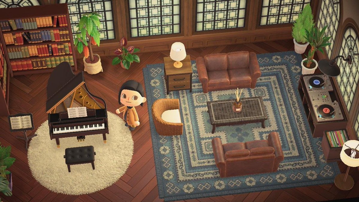 60. Un salon ancien mais classe (Source :  https://www.reddit.com/r/AnimalCrossing/comments/g2x0yn/grand_piano_paying_off_my_loans_in_a_timely/)