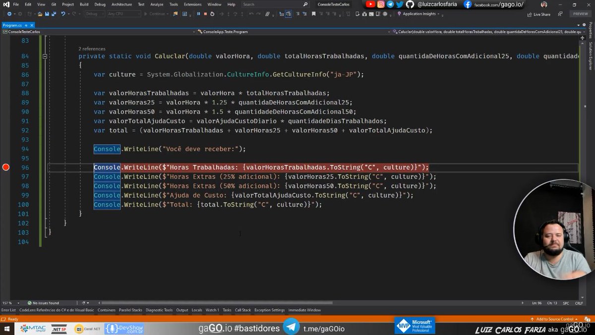 PauloDeveloper's tweet image. 2h06min da manhã e como estamos? Acompanhando o @luizcarlosfaria calculando holerite japonês  #gago #bastidores #csharp #Japanese