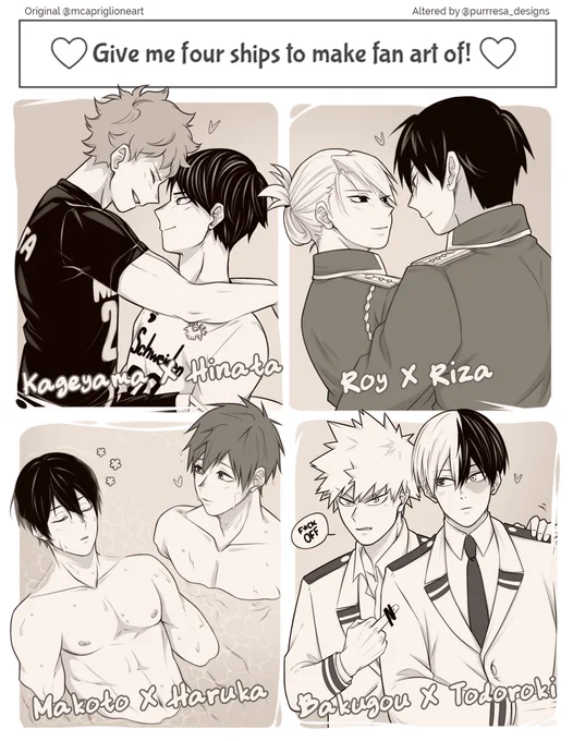 I've finished!! I decided to fill 2 of these in the end ;v;

#fourships #fourshipschallenge 
