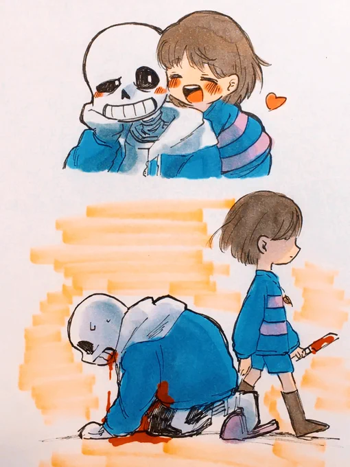 #Undertale #UNDERTALE 
絵だけにしようとしたのに漫画になってしまった? 