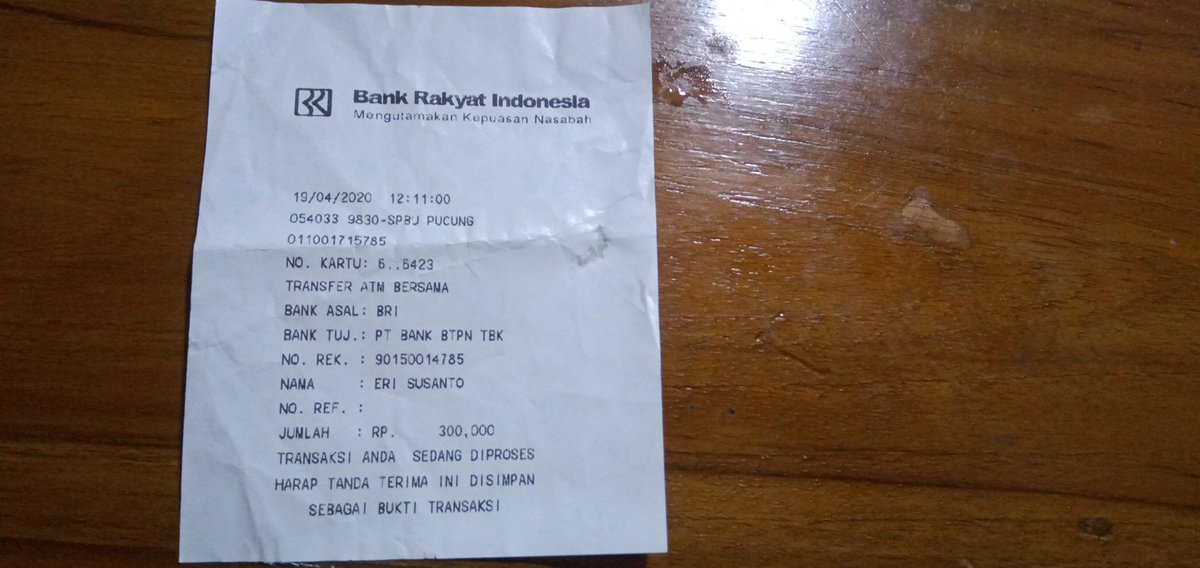 eriisusanto21's tweet photo. @kontakBRI Kak, saya nasabah BRI.. saya td mau transfer ke rekening jenius/ bank BTPN saya tapi di struknya masih diproses, bagaimana ya ? Sedangkan saldo sudah kepotong https://t.co/vJrAjJ9SM6