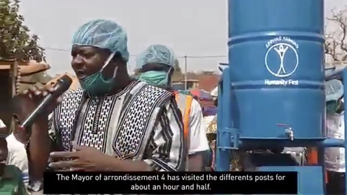 HFI1995's tweet image. Local authorities in #BurkinaFaso are very happy at the measures being put in place in #Ouagadougou by @HumanityFirstBf to protect the public through the #COVID19 crisis