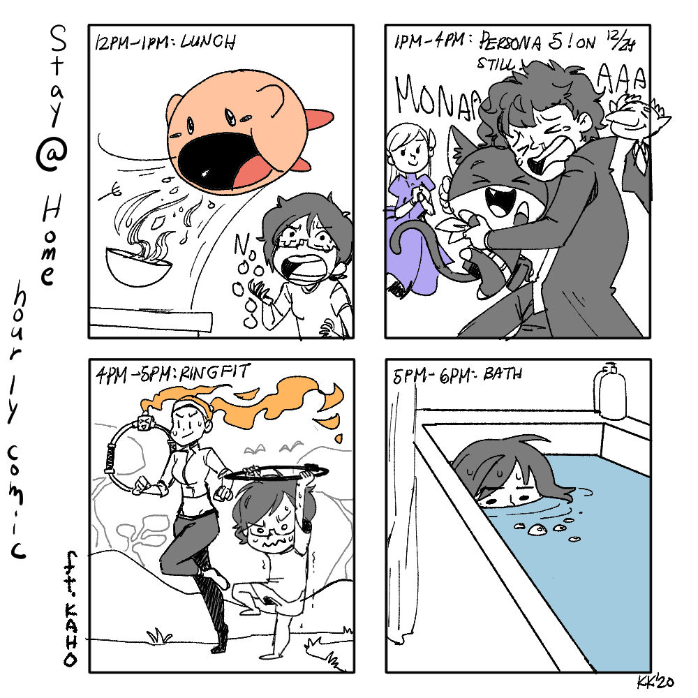 I'm so introverted that my weekends before the stay at home order were pretty much the same as my stay at home order life. So did hourlies to record how similar so I could get a visual. I wanna do a weekday one sometime. 