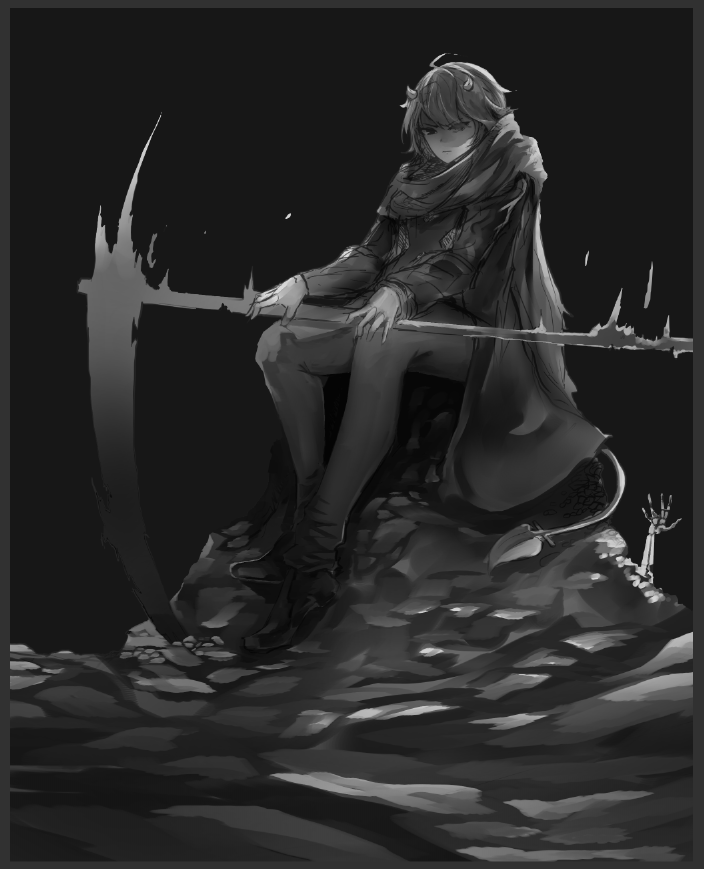 Forgot back then that I'd spend a whole session just greyscaling to get appropriate lighting; and a year later i'm just like "i only have 2 hrs of free time, lets just go straight to color, fuck it" 