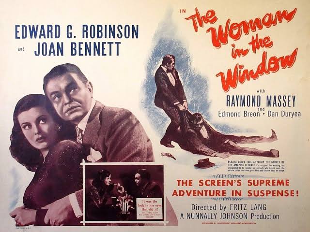 Fritz Lang's The Woman in the Window 1944 is solid filmmaking you feel fear and tension of leads throughout the film. Movie ends with final unexpected twist in mind blowing feel good climax. Yes I am tweeting like excited fanboy.