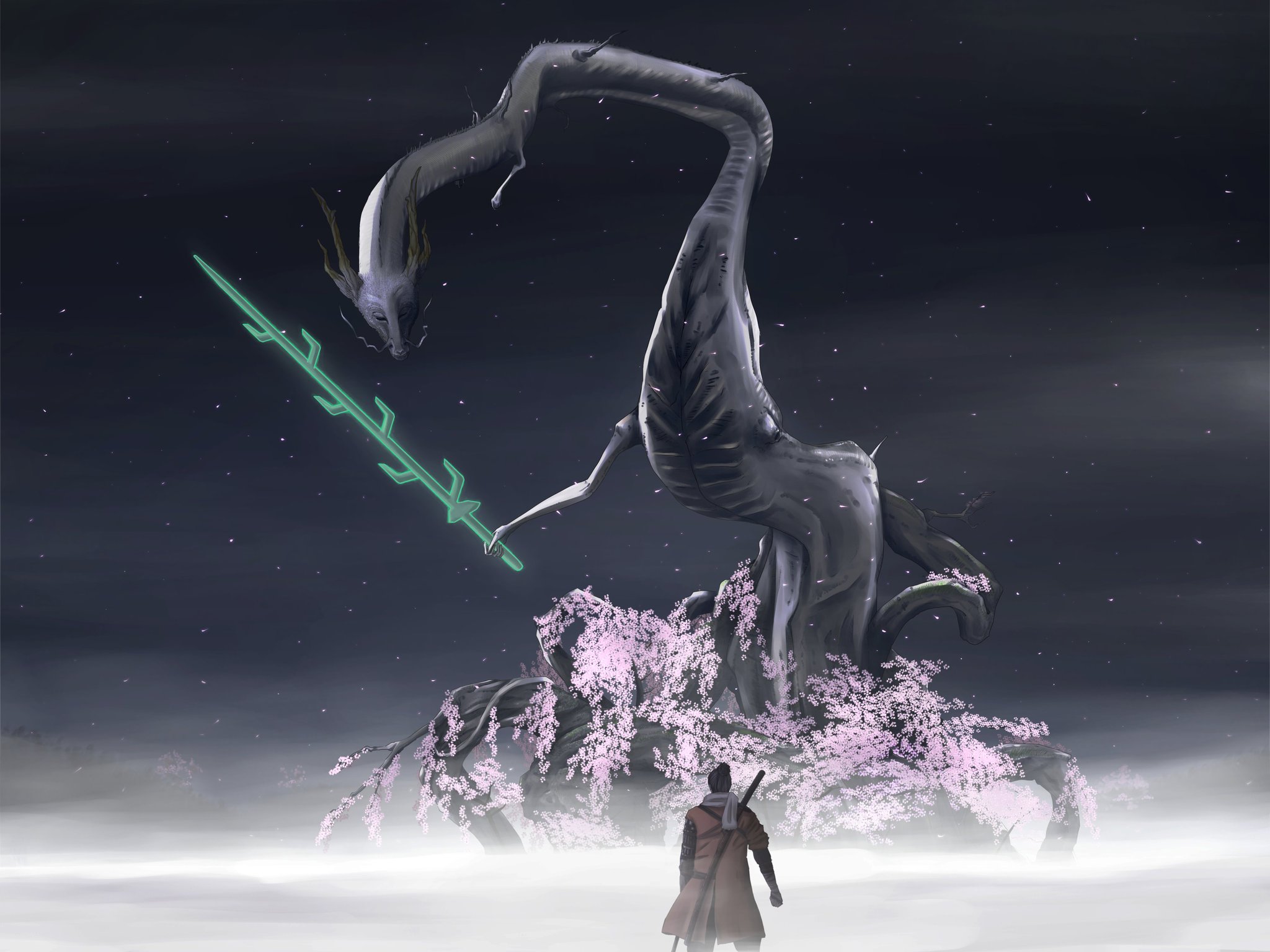 ハウスウォーカー A Twitter イラスト 版権絵 Sekiro 桜竜 らまそい Sekiroの桜竜が大好きなので描いてみました 先週から描き始めてなんとか完成 かな このデザイン考えた人ほんと天才 かっこよすぎ 細かいところ違ってても気にしないでください