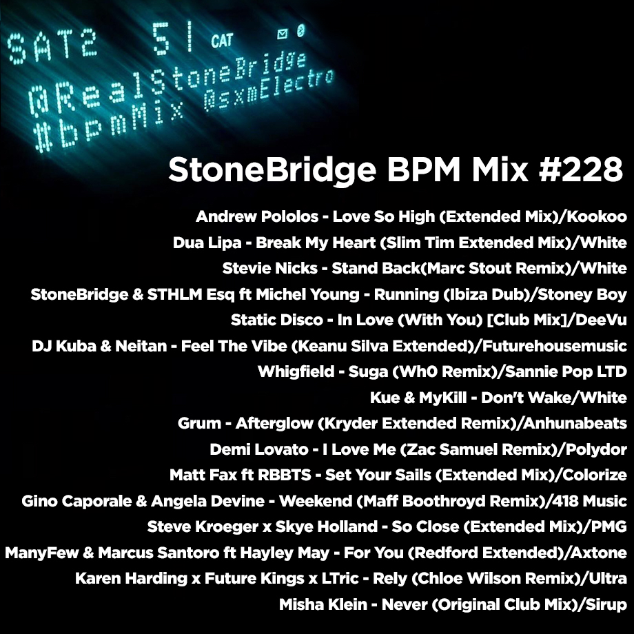 StoneBridge BPM Mix #228 is up mixcloud.com/stonebridge/22… - check it out