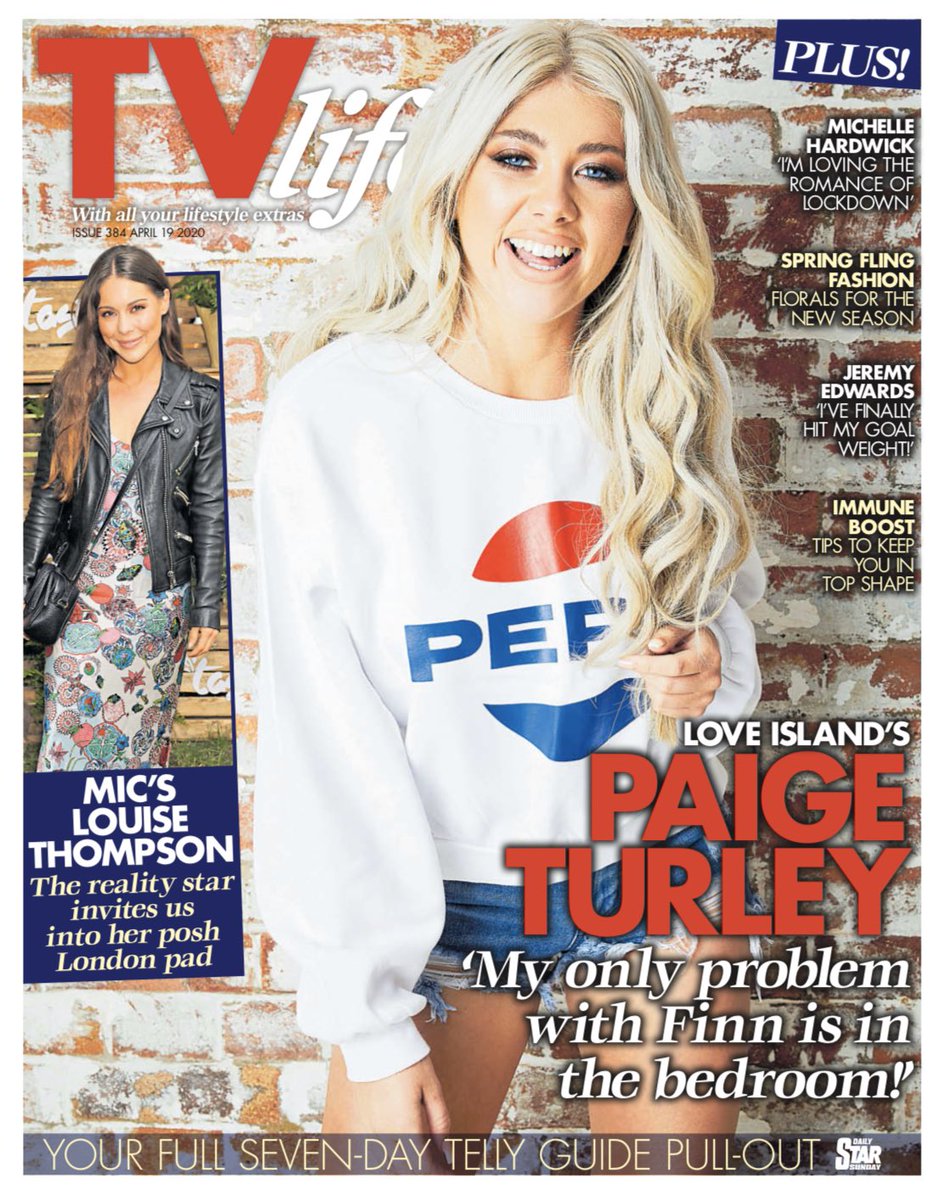 In today’s @DailyStarSunday don’t miss your FREE issue of #TVLife with our gorgeous cover star @turleypaige_ plus chats with @jqedwards @ChelleHardwick and a peek inside @LouiseAThompson very snazzy home. PLUS #soaps #tvguide #puzzles #fashion #beauty #crime #gadgets and more!