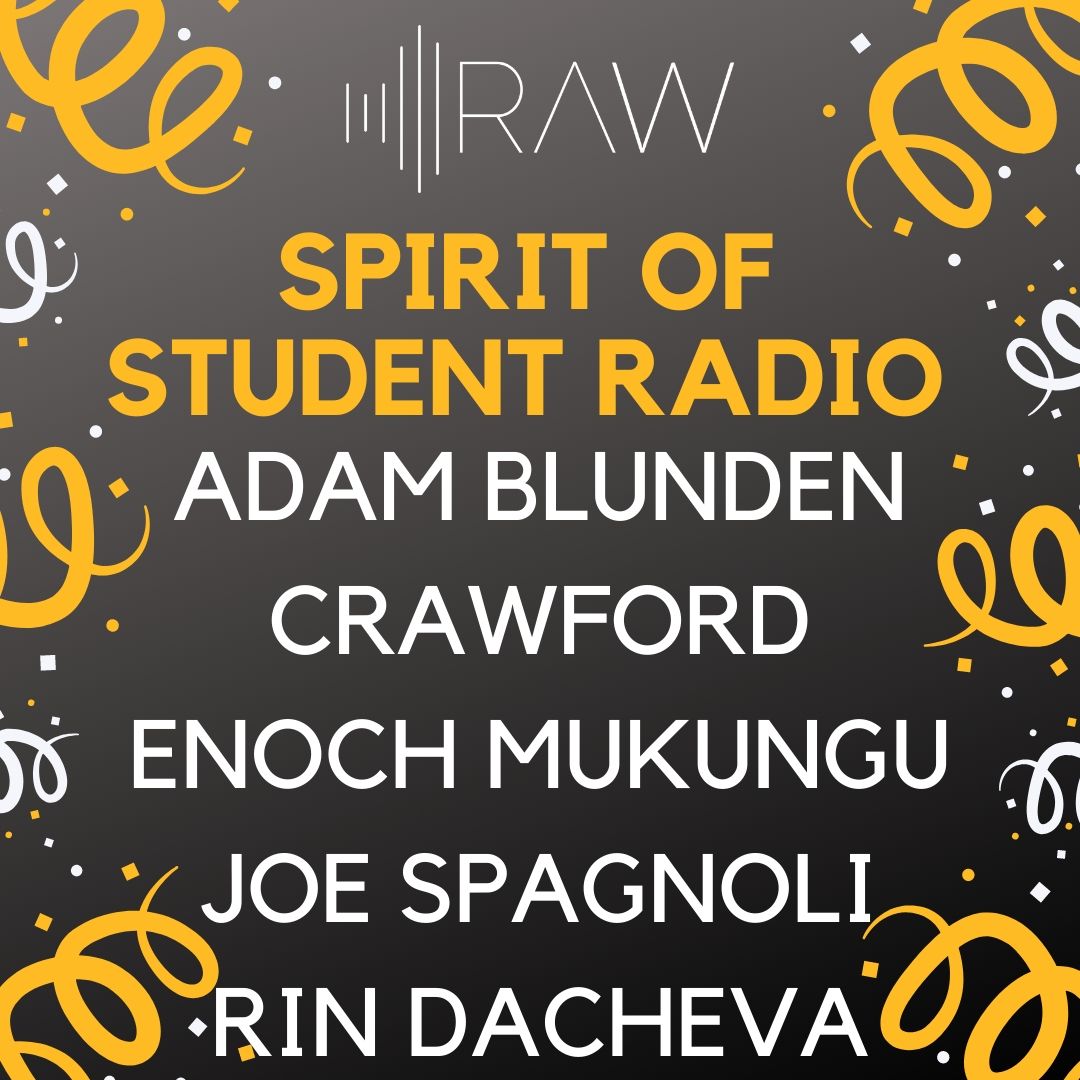 We have had five wonderful individuals nominated for the Spirit of Student Radio Award which celebrates those who throw themselves and embrace all things radio! Here's to @adamblunden <a href="/RainbowRadioRAW/">RainbowRadio</a> @Enochmukungu <a href="/joe_spagnoli/">Joe Spagnoli</a> <a href="/DachevaRin/">Rin Dacheva</a>  #ILSR