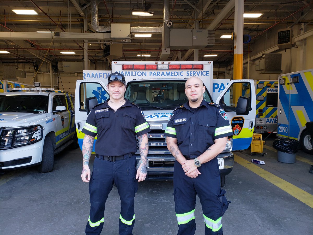 HPS_Paramedics's tweet photo. And....they are off! #Paramedics Jason &amp; Tyler were the first Infectious Disease Paramedic (IDP) crew deployed this morning into service. Our IDP team will be augmenting the great work our Paramedics have already been doing to battle #COVID19 in #HamOnt #StrongerTogether https://t.co/OPHy01KFNx