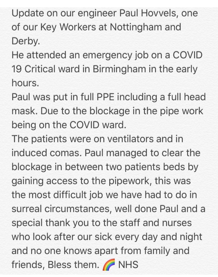 MetroRodNotts's tweet photo. Well done to our engineer Paul Hovvels 👏 #NHSCovidHeroes #COVID19 @ChadNews https://t.co/0T14Wn0rt0
