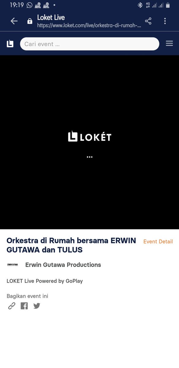 wssutanto's tweet photo. @loketcom saya sudah beli tiket Erwin Gutawa &amp; Tulus "Konser di Rumah" tapi sampai skrg ga nyala sama sekali. Sudah di refresh berkali-kali. Harus gimana nih?? https://t.co/MQeAIqHVlu