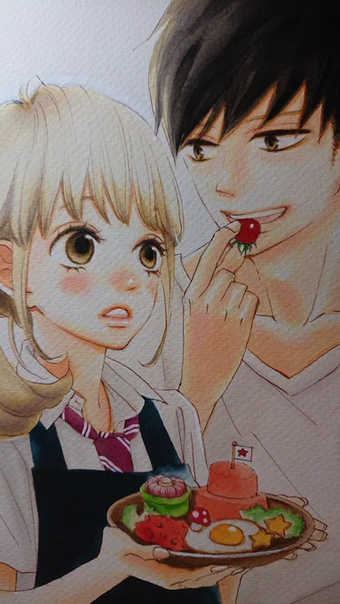 蒼井まもるちゃん(@ColruAM)からバトンをいただきました!ありがとうございます?
カモナマイハウス!、青夏、先輩と彼女から1枚ずつ(写真残っててよかった…)です。先輩と彼女のやつは2015年頃描き直したりかと美野原です。
次は日暮キノコちゃん(@higurashikinoko)へ!お願いします?
#絵描き繋がれ 