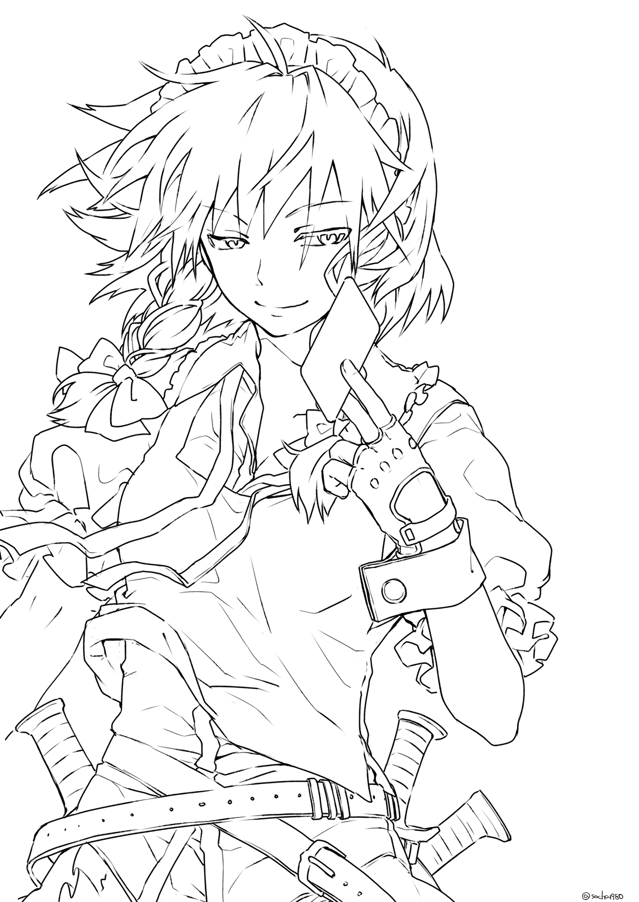 塗り絵 桜こいしちゃん 線画 - ibisPaint