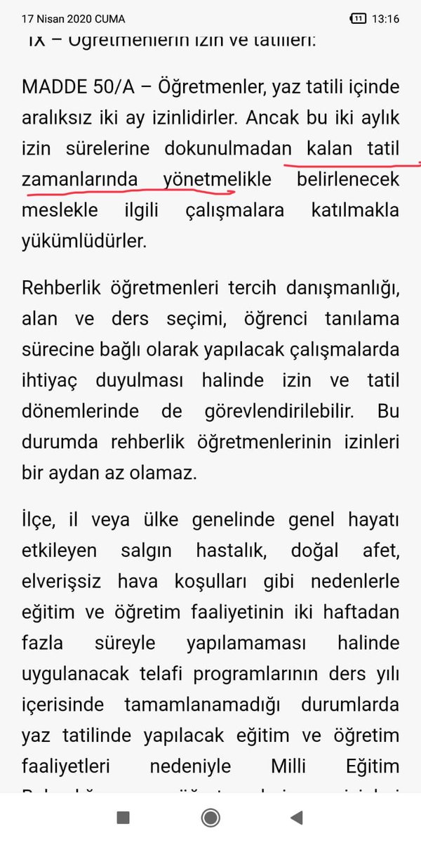 oguzozat's tweet photo. Madde açıktır. 
��ğretmenlerin yaz tatil dışındaki sömestır hafta sonu ve diğer tatilleri idarenin insiyatifine bırakılmıştır bu yeni bir değişikliktir.
Rehberlik personelinin izinleri tatilleri ellerinden alınmıştır. 1 milyon öğretmen mağdur olacaktır.
 #öğretmenhaklarıgitti https://t.co/JbJ7YxWdu9