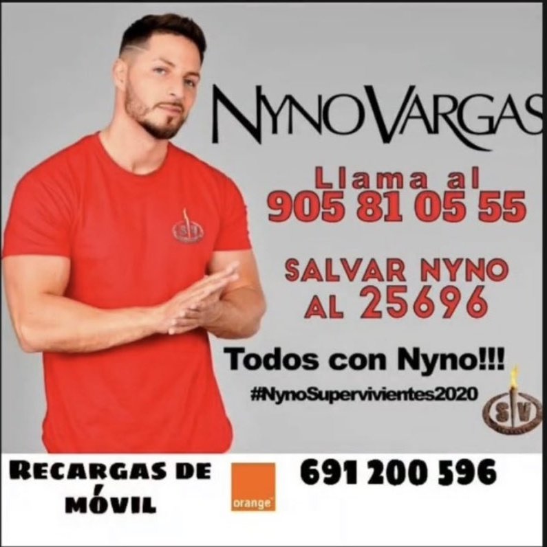 MiriamM17804336's tweet photo. HILO DE APOYO A NYNO VARGAS

Seguimos apoyando a @Nyno_SBR y vamos a intentar  verle en la final. Todos a votar para salvarle de la nominación. Se merece llegar a la final. Hashtag de hoy: #SalvarNyno 
Hoy tenemos una cita a las 22h para apoyar a nuestro ganador. https://t.co/hxvG7g8YKy