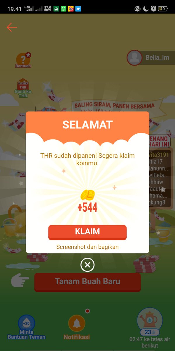 Syasa__'s tweet photo. Panen ke 3 dihari iniii🥰🥰🤩🤩
#ShopeeTanamTHR10M 
#Shopeetanam 
#ShoppeID 
@ShopeeID https://t.co/N7MEs4Lp9u