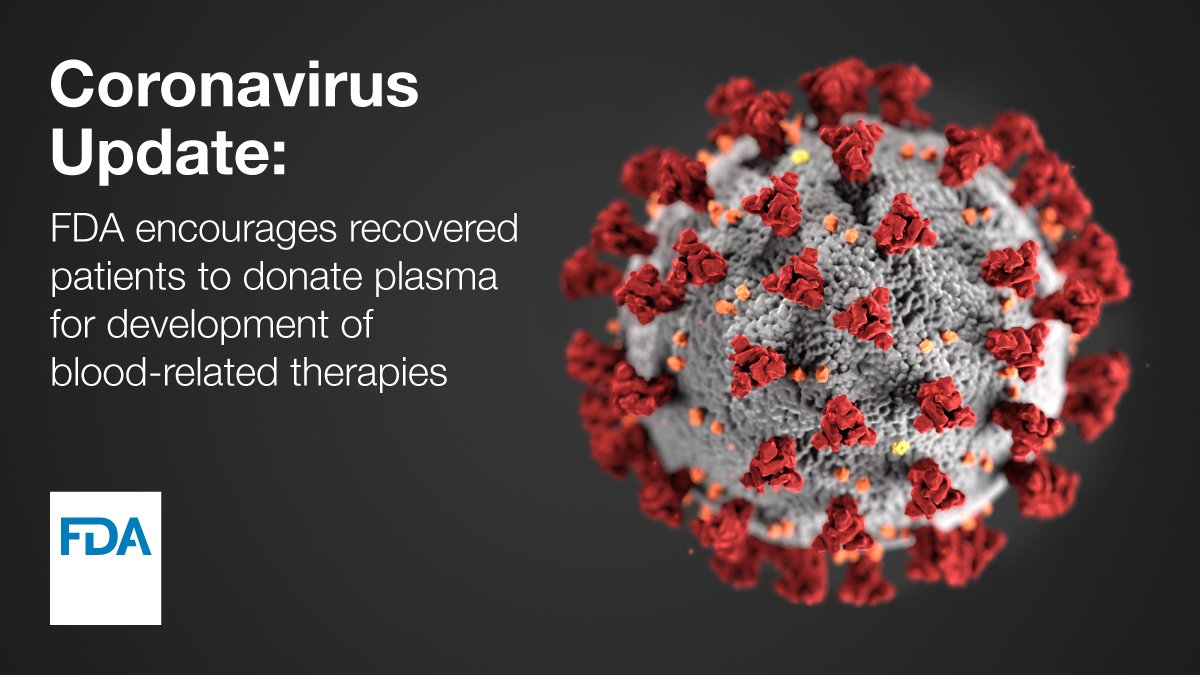 If you’ve fully recovered from #COVID19, you may be able to donate plasma to help others. You must have complete resolution of symptoms for at least 28 days OR have no symptoms for at least 14 days prior to donation &amp; a negative COVID-19 lab test. fda.gov/emergency-prep…