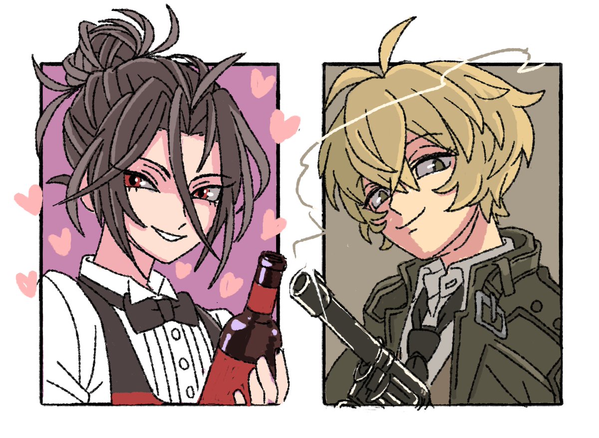 #SixFanarts 
二枚に分けました
右側の4枠が余ったので私が好きなキャラ描きました 