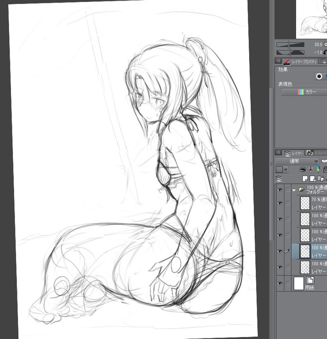 ぜんぜん終わりませんざますね、脚がこんがらがって描き方がぜんぜんわかりませんざますね(そもそも遅筆・・・ 