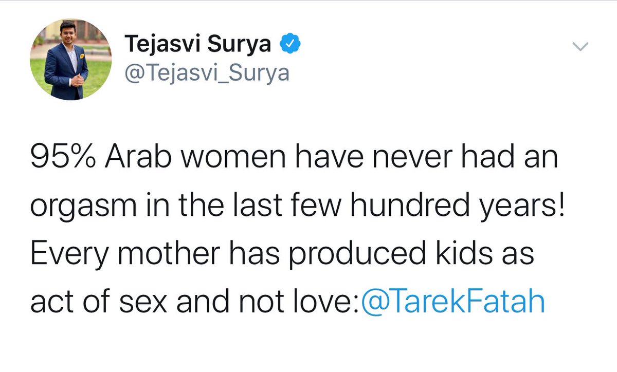 yehlog's tweet photo. Tejasvi Surya is a prominent first time MP of BJP, India's ruling party, and was personally handpicked as Prime Minister Modi’s favourite, to run as the party candidate for Bangalore South. This is him talking about Arab women https://t.co/hBc4EDmCgz