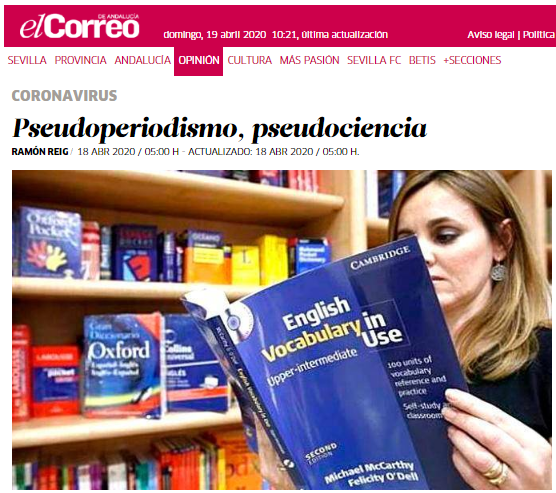 Ladecom_us's tweet photo. #RamónReig publica 'Pseudoperiodismo, pseudociencia' en @elCorreoWeb.

🟠"Cuando se demuestre entonces es noticia, lo demás es querer lucirse en el mundo académico y los medios cubrir espacios vacíos con supuestas noticias".

🔗https://t.co/7HpPR18kpC https://t.co/mZD1mntLy1