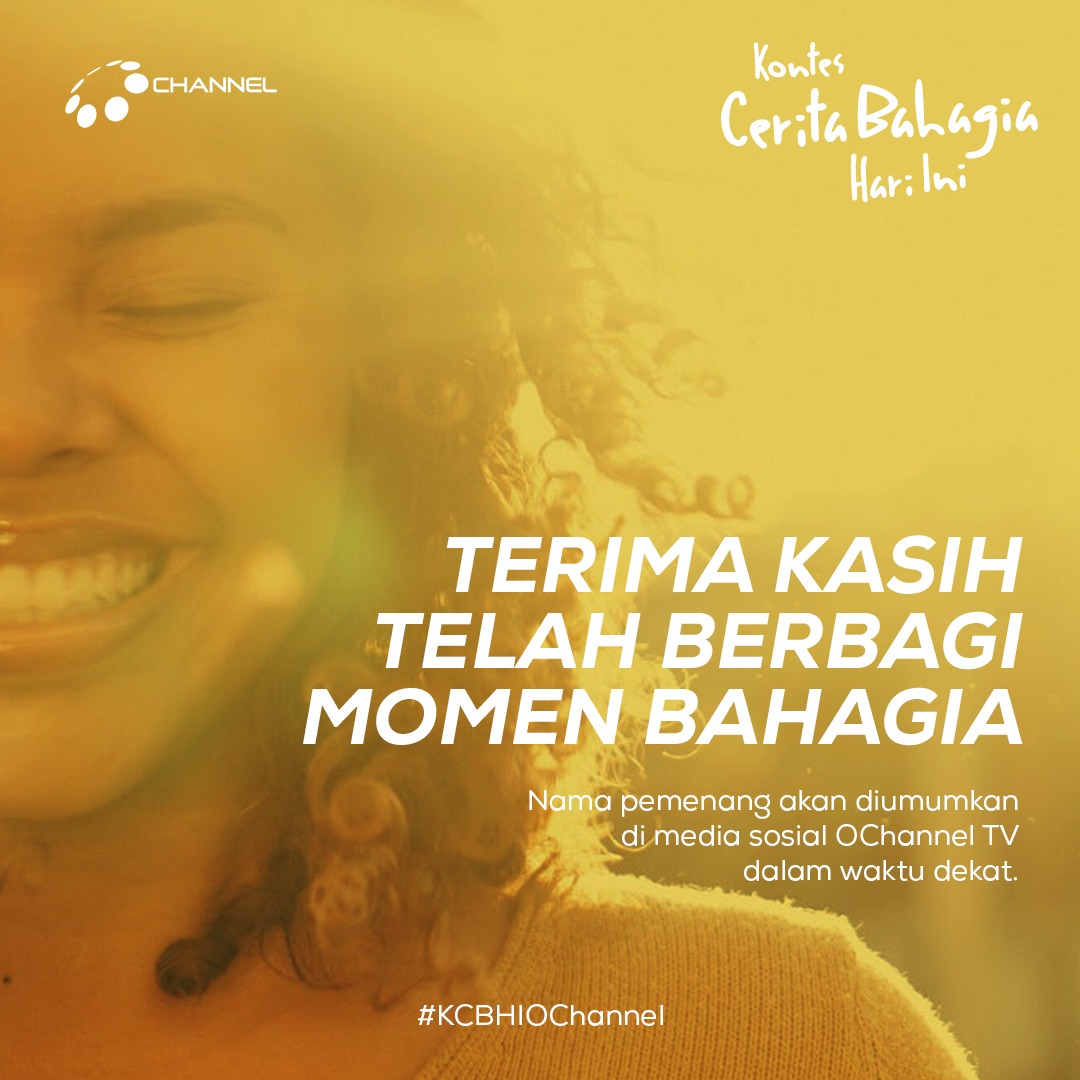mojiupdates's tweet photo. Terima kasih banyak buat teman-teman yang telah membagikan cerita dan momen kebahagiaannya.
Pengumuman pemenang akan dilakukan dalam waktu dekat.
Terima kasih dan jangan lupa bahagia :) #KCBHIOChannel https://t.co/xyxqBbbj9K