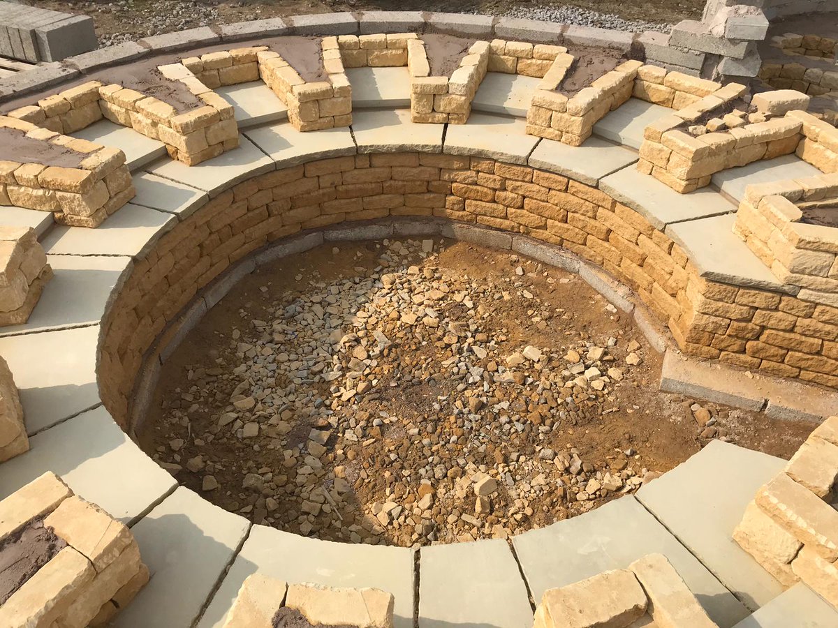 MidBarrow's tweet photo. Last year , this was the progress of the build, this is Willow chamber, the seat and first niche shelf are complete. The odd stone built into the wall, was dug out of the ground after catching it with a plough several years ago! #roundbarrow #ruralfuneralvenue #cremationashes https://t.co/6fvBwCZCCK