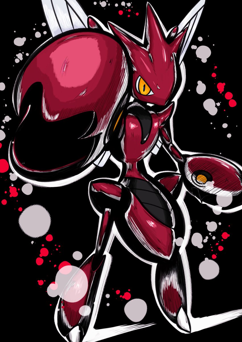 ルミニオン No Twitter 墨絵風ハッサム Pokemon Scizor ポケモンイラスト T Co R3zmgtpzrl Twitter