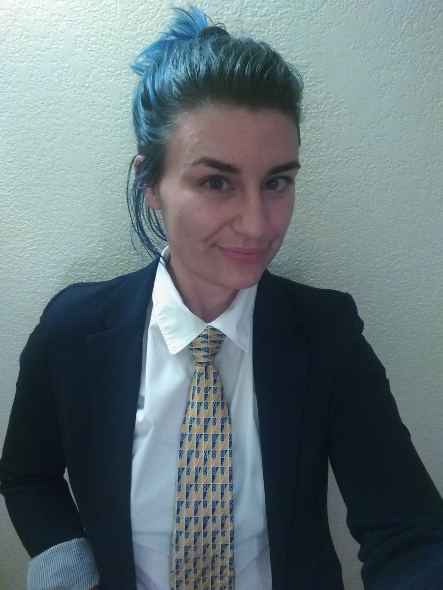 PlanetSkyentist's tweet photo. When your best friend makes you dress up for a virtual party with a bunch of queers. Clothes can be so empowering... Feelin loud, proud, and queer af. #NotAGirl #Nonbinaryaf https://t.co/GRljKCVtSM