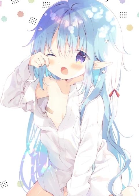 彼シャツろりエルフちゃん(ボツ絵供養) 