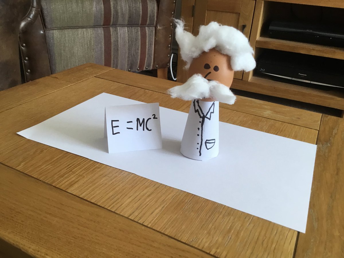 WellfieldMiddle's tweet photo. More fabulous Science themed Easter Eggs! Mrs Young is looking forward to seeing more eggcellent entries. Deadline tomorrow. #Einstein #WMSLovesScience #Eastereggcompetition #WMSLearningatHome https://t.co/qsvCUQ3ZIW