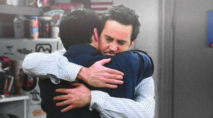 Joey Tribbiani Hugs Chandler Bing From Behind (Friends)