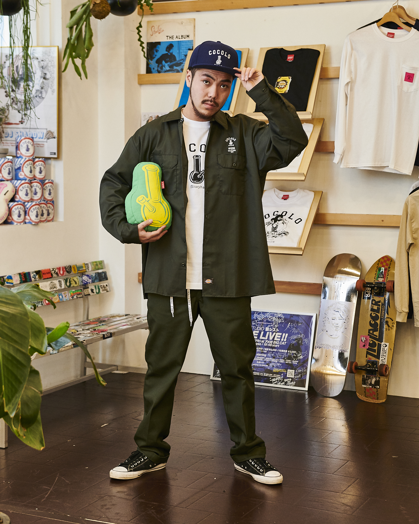 人気商品 COCOLO BLAND × Dickies ワークシャツ,パンツセットアップ パンツ