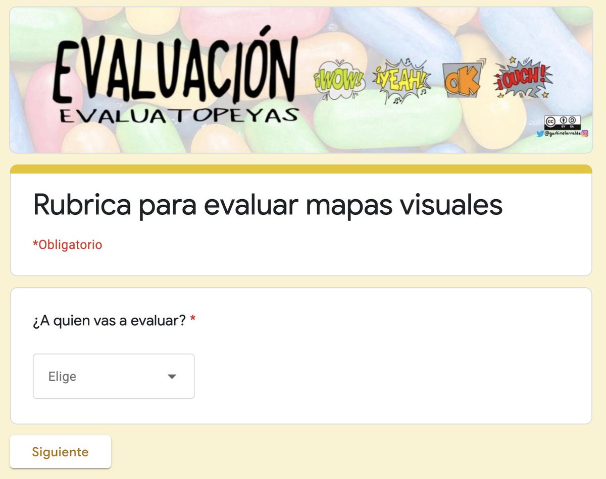garbinelarralde's tweet photo. Transformando la #rubrica para evaluar un #MapaVisual en un formulario @GoogleES para que el lunes trabajarlo en el taller #online #dibujonline del @cepalmeria #EnBetaPermanente 😜😊😀 https://t.co/3p3NuIztvv