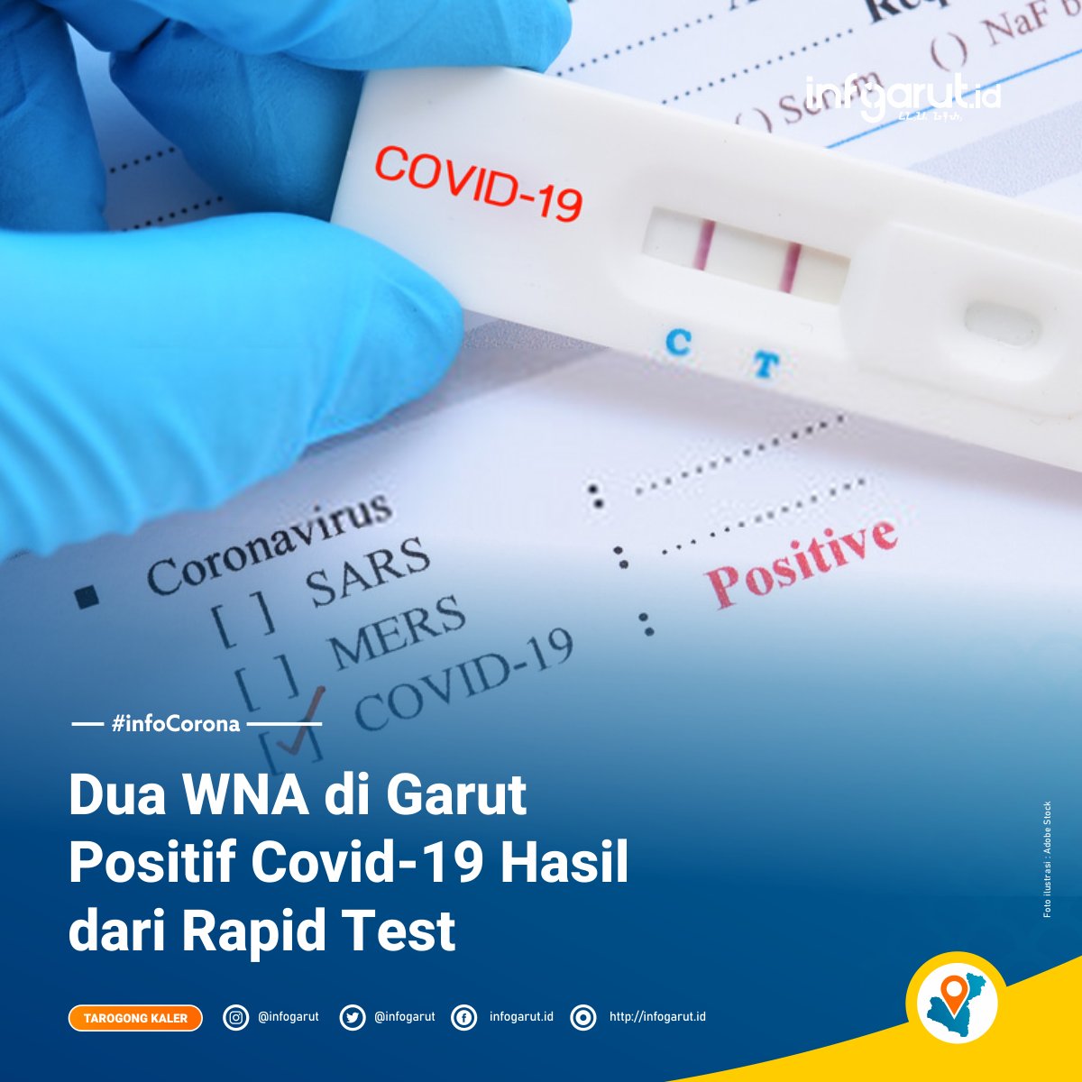 infogarut's tweet photo. Gugus Tugas Percepatan Penanganan Covid-19 Garut telah melakukan pemeriksaan rapid test terhadap lima warga negara asing (WNA) yang berada di wilayah Kecamatan Tarogong Kaler. Hasilnya, dua di antaranya dinyatakan reaktif atau positif Covid-19.  >> https://t.co/aIYfPLgw0p https://t.co/HL7oKiWWn4