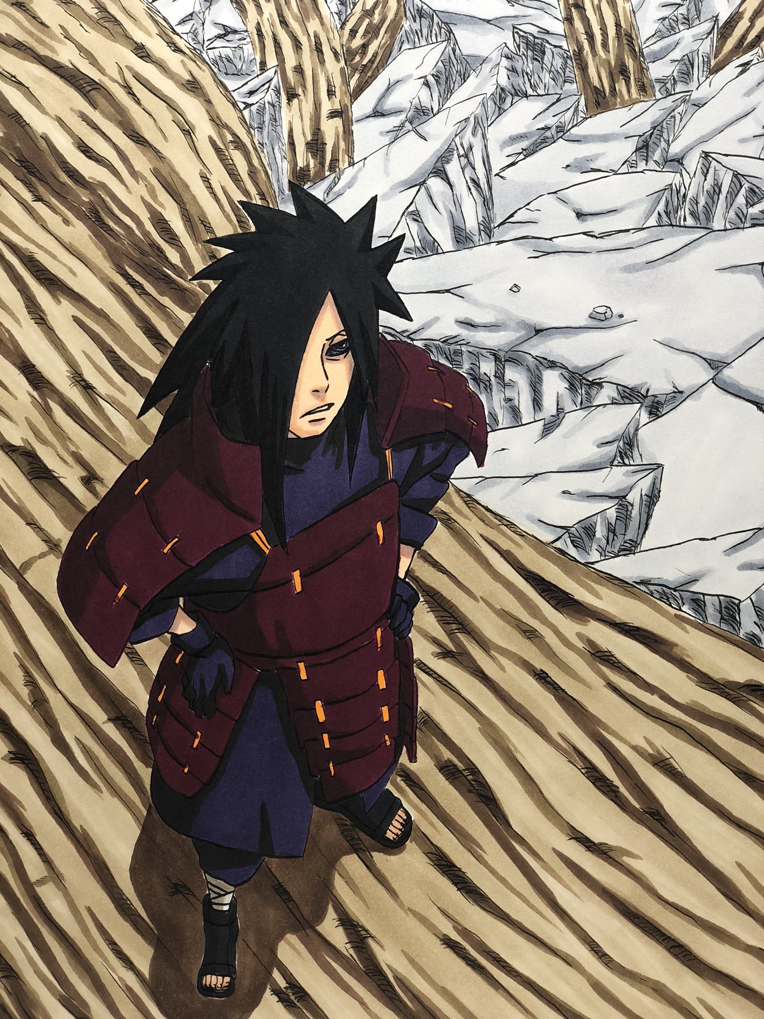竜也 うちはマダラを描きました 8年くらい前に書いたのを描きました Naruto好きさんと繋がりたい 完成 描き直し イラスト好きさんと繋がりたい うちはマダラ T Co Apqp355o28 Twitter