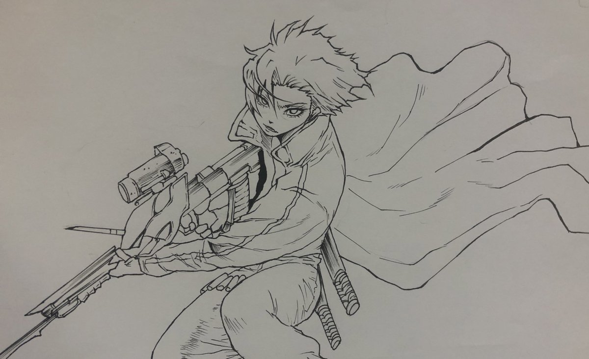 絵描きっぽいツイート今日してないので、過去に描いた絵の線画を上げていきます〜
全部荒野行動の絵です〜 