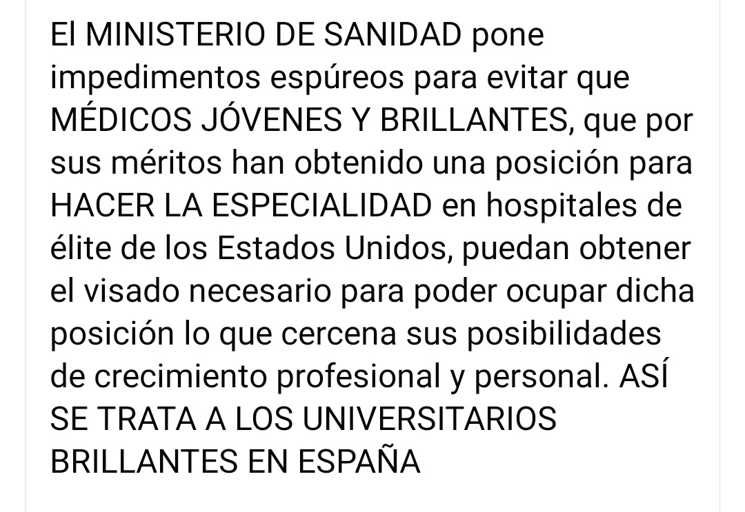 srvrlb's tweet photo. Ordenación Profesional del @sanidadgob pone trabas a que médicos se vayan a EEUU a formarse como especialistas a pesar de tener ya plazas en los mejores hospitales del mundo. (Hilo⬇️) @redaccionmedica @diariomedico @el_pais @elmundoes @publico_es @larazon_es https://t.co/5NZfWg1r6e