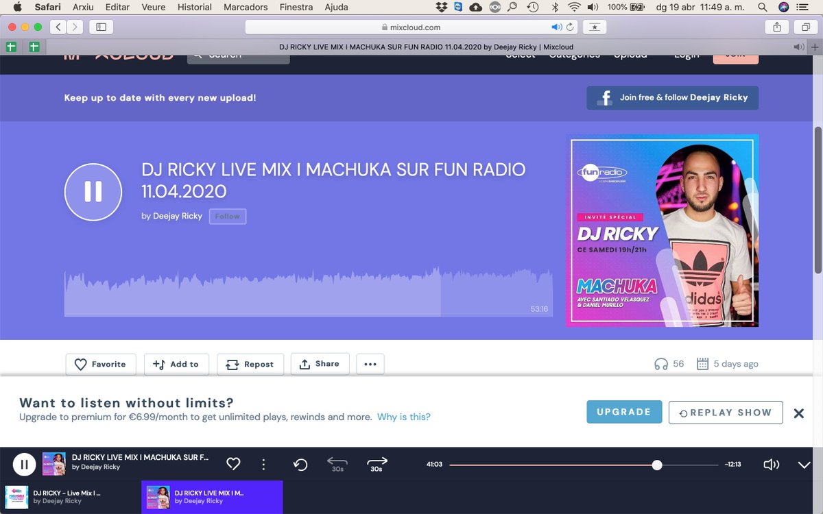 lennisRodrigueX's tweet photo. #Machuka de DJ Ricky Official es un excelente radio dj mix show en @funradio #Bélgica y que incluye mi single #andalucia 😍 https://t.co/k6gJLSrD3r