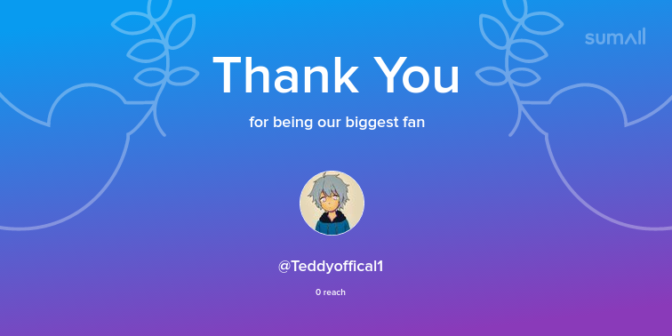 Our biggest fans this week: Teddyoffical1. Thank you! via sumall.com/thankyou?utm_s…