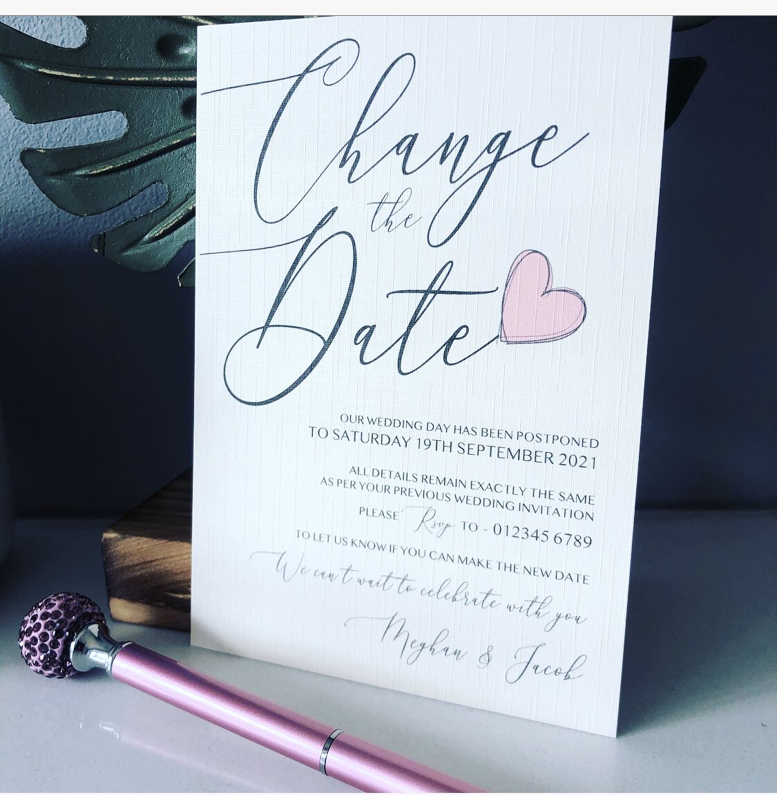 amordesigns's tweet photo. Just some of the lovely new #changeofdate cards in my online shop with FREE postage. https://t.co/Cnv5J9va5Q Packs of 10 personalised and supplied with envelopes #UKGiftHour #UKGiftAM https://t.co/riZPYUHH5m