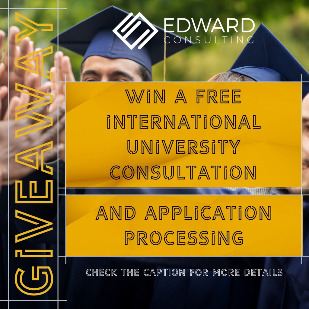 edwardconsultin's tweet photo. Looking to #studyabroad and secure #scholarship? Here is an awesome #giveaway that will interest you. Please the use the link; https://t.co/NFKv1inTNi to learn how to win a #freeconsultation & #applicationprocessing for #masters https://t.co/VyESD3gD8W